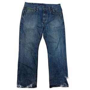 COOGI Men's Distressed Jeans.Embroidered Y2K Streetwear.Hip Hop Baggy.Sz 38x34